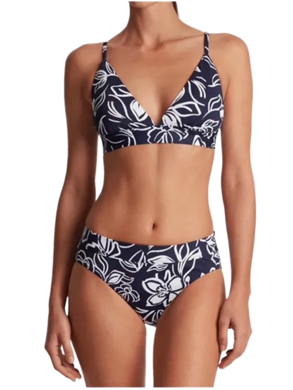 NWT Ralph Lauren Stunning Floral 2 Piece Bikini Gold Tone Hardware